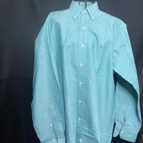 Ralph Lauren Mens Button Down Long Sleeve Shirt 16-34 Blue Pony Logo - Picture 1 of 4